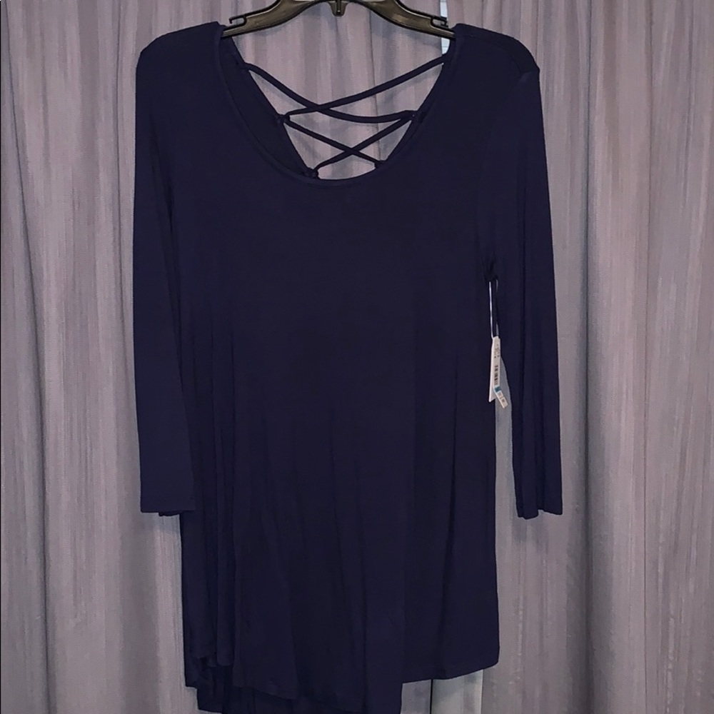 Navy shirt with string back